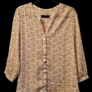 JACHS Girlfriend Beige Floral Blouse